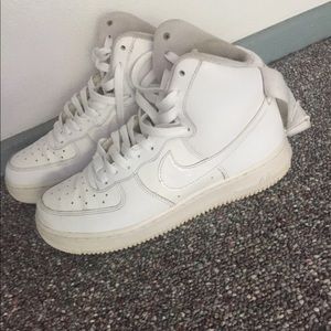 White high top nike Air Force ones